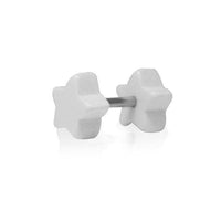 Load image into Gallery viewer, Fake Piercing Plug 7 mm Tunnel Ohrstecker Unisex Kunststoff weiß Stern Schmuck - chic-net.de
