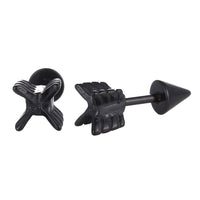 Load image into Gallery viewer, Fake Piercing Plug Edelstahl Schraubverschluss schwarzer Pfeil - chic-net.de
