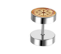 Cargar imagen en el visor de la galería, Fake Piercing Plug Vegvisir silber Edelstahl 10mm.
