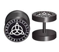 Load image into Gallery viewer, Fake Piercing Plug Viking schwarz Edelstahl 10mm.
