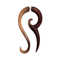 Load image into Gallery viewer, Fake Piercing Sonoholz Edelstahl handgeschnitzt groß hell dunkelbraun Dehner - chic-net.de
