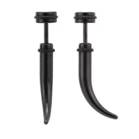 Cargar imagen en el visor de la galería, Fake Piercing Spike leicht gebogen schwarz Schraubverschluss Edelstahl - chic-net.de
