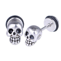 Cargar imagen en el visor de la galería, Fake Piercing Totenkopf Edelstahl Schraubverschluss silber Farben - chic-net.de

