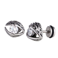Load image into Gallery viewer, Fake Plug Piercing Edelstahl Flügel Zirkonia Stein Ohrstecker - chic-net.de
