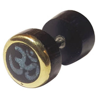 Load image into Gallery viewer, Fake Plug Piercing Edelstahl Holz Rand gold bemalt - chic-net.de
