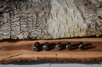 Load image into Gallery viewer, Fake Plug Piercing Edelstahl Holz Rand gold bemalt - chic-net.de
