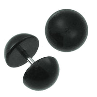 Load image into Gallery viewer, Fake Plug Piercing Halbkugel in schwarz aus Acryl und Edelstahl Stift 1mm - chic-net.de
