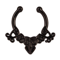 Load image into Gallery viewer, Fake Septum Piercing schwarz Edelstahl Schnörkel - chic-net.de
