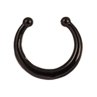 Cargar imagen en el visor de la galería, Fake Septum Piercing schwarz Ring schlicht Kugeln Edelstahl Hufeisen - chic-net.de
