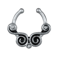 Load image into Gallery viewer, Fake Septum Piercing silberfarben zwei Schnörkel Spiralen Edelstahl - chic-net.de
