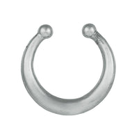 Cargar imagen en el visor de la galería, Fake Septum Piercing silbern Ring schlicht Kugeln Edelstahl Hufeisen - chic-net.de
