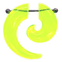 Load image into Gallery viewer, Fake Spirale Piercing Plug Ohrstecker Unisex Acryl Edelstahl Stab neon gelb Schmuck - chic-net.de
