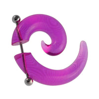 Cargar imagen en el visor de la galería, Fake Spirale Piercing Plug Ohrstecker Unisex Acryl Schmuck Edelstahl Stab pink - chic-net.de

