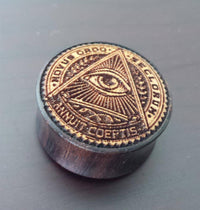 Cargar imagen en el visor de la galería, Flesh Plug Allsehendes Auge der Vorsehung Holz Sonoholz Jackfrucht double flared - chic-net.de
