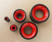 Load image into Gallery viewer, Flesh Plug Eisenholz Holz dunkel double flared rot Resin Inlay Ohr Piercing - chic-net.de
