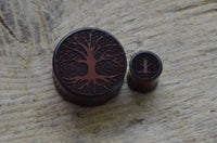 Cargar imagen en el visor de la galería, Flesh Plug Holz Sonoholz Baum des Lebens double flared - chic-net.de
