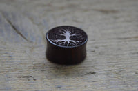 Cargar imagen en el visor de la galería, Flesh Plug Holz Sonoholz Baum des Lebens double flared - chic-net.de
