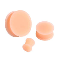 Cargar imagen en el visor de la galería, Flesh Plug Silikon ribbed hautfarben Hider Retainer - chic-net.de
