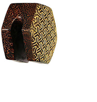 Load image into Gallery viewer, Flesh Plug Tamarinden Holz gold bemalt 3D Würfel Wabe - chic-net.de
