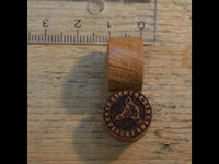 Load image into Gallery viewer, Flesh Plug Teakholz Mjölnir Triskele Runen double flared - chic-net.de
