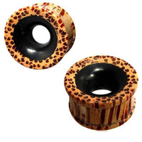 Load image into Gallery viewer, Flesh ribbed Tunnel Eisenholz Kokosholz schwarz braun - chic-net.de
