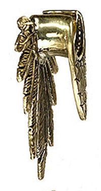 Load image into Gallery viewer, Flesh Tunnel antik gold Messing Plug zum Einhängen Spalt Federschmuck Indianer - chic-net.de
