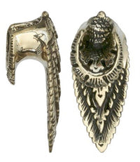 Load image into Gallery viewer, Flesh Tunnel antik gold Messing zum Einhängen Flamme - chic-net.de
