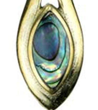 Load image into Gallery viewer, Flesh Tunnel antik golden Messing Expander Tropfen Paua Muschel Plug Ohrring - chic-net.de
