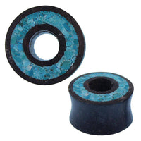 Cargar imagen en el visor de la galería, Flesh Tunnel Eisenholz schwarz Rim Crushed Türkis Inlay - chic-net.de
