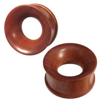 Load image into Gallery viewer, Flesh Tunnel Rosenholz braun Rotstich ribbed Holz - chic-net.de
