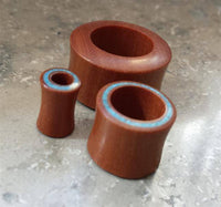 Cargar imagen en el visor de la galería, Flesh Tunnel Sawoholz Rim Inlay dünn Türkis double flared - chic-net.de
