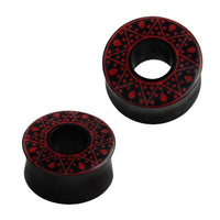 Cargar imagen en el visor de la galería, Flesh Tunnel Sternenkranz dick rot Ohr Sono Holz - chic-net.de
