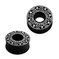 Load image into Gallery viewer, Flesh Tunnel Sternenkranz dick weiß Resin Sono Holz - chic-net.de
