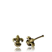 Cargar imagen en el visor de la galería, Gerader Nasenstecker 0,8 mm Nostril Tragus golden Lilie Messing 8 mm lang - chic-net.de
