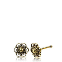 Load image into Gallery viewer, Gerader Nasenstecker (oder Tragus) golden Blümchen Brass 8 mm lang - chic-net.de
