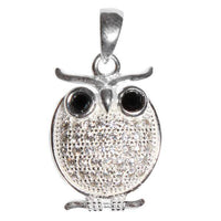 Load image into Gallery viewer, Glitzer Kristall Eule dick Silberanhänger Anhänger 925er Silber Damen Schmuck - chic-net.de
