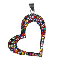 Load image into Gallery viewer, Glitzer Kristall Herz bunt Silberanhänger Anhänger 925er Silber Damen Schmuck - chic-net.de
