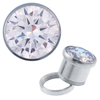 Load image into Gallery viewer, Glitzer Kristall Plug Tunnel silbern Edelstahl Expander Piercing Chirurgenstahl - chic-net.de
