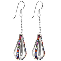 Load image into Gallery viewer, Glitzer Kristall Silberohrringe Tropfen Kette bunt Ohrringe 925er Silber Damen Schmuck - chic-net.de
