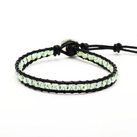 Load image into Gallery viewer, Glitzer Lederarmbänder Glaskristall Perlen facettiert bunt Armband Leder verstellbar unisex - chic-net.de
