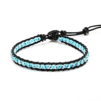 Load image into Gallery viewer, Glitzer Lederarmbänder Glaskristall Perlen facettiert bunt Armband Leder verstellbar unisex - chic-net.de
