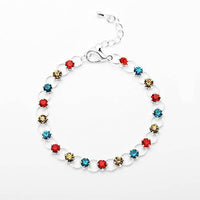 Load image into Gallery viewer, Glitzer Zirkonia Armband bunt Ringchen Brass Silber verstellbar Damen Armbänder - chic-net.de
