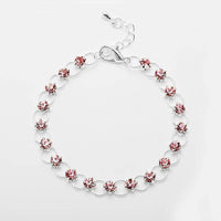 Load image into Gallery viewer, Glitzer Zirkonia Armband rosa Ringchen Brass Silber verstellbar Damen Armbänder - chic-net.de
