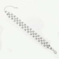 Load image into Gallery viewer, Glitzer Zirkonia Armband weiß dreilagig Brass Silber verstellbar Damen Armbänder - chic-net.de
