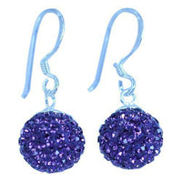 Load image into Gallery viewer, Glitzerkugel Amethyst lila 10 mm Kristall Silberohrringe Ohrringe 925er Silber Damen Glitzer Schmuck - chic-net.de
