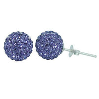 Cargar imagen en el visor de la galería, Glitzerkugel Amethyst lila 10 mm Kristall Silberohrstecker Ohrstecker 925er Silber Damen Glitzer - chic-net.de
