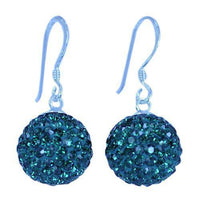Load image into Gallery viewer, Glitzerkugel Emerald dunkel grün 12 mm Kristall Silberohrringe Ohrringe 925er Silber Damen Glitzer - chic-net.de
