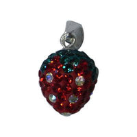 Load image into Gallery viewer, Glitzerkugel Erdbeere ca. 10mm Ø Damen Anhänger Kristalle rot Fassung 925er Sterlingsilber - chic-net.de
