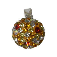 Load image into Gallery viewer, Glitzerkugel gelb bunt Damen Anhänger Kristallkugel ca. 12mm Ø Fassung 925er Sterlingsilber - chic-net.de
