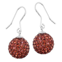 Load image into Gallery viewer, Glitzerkugel gold Kristall Ohrringe 925er Silber Glitzer Schmuck Kugel 12 mm - chic-net.de
